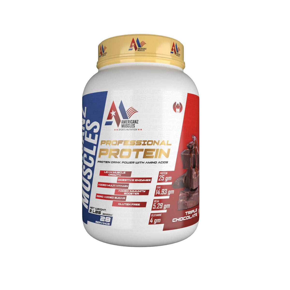 Americanz Muscles Professional Protein 900 Gm Triple Chocolate - front