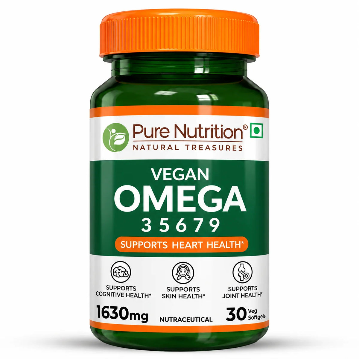 Pure Nutrition Vegan Omega 35679 1630 Mg 30 Softgels - front