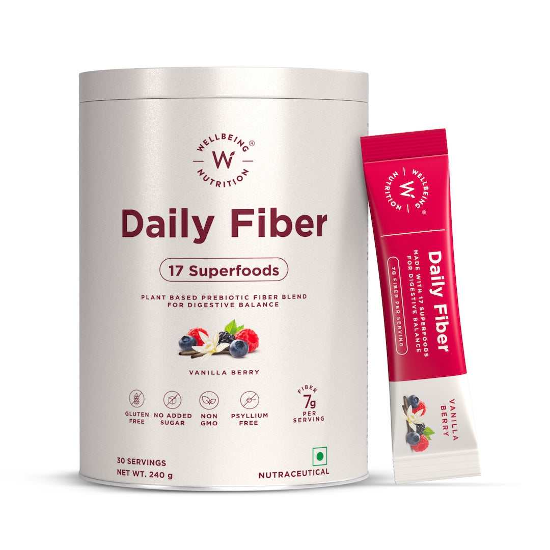 WELLBEING NUTRITION DAILY FIBER 17 SUPERFOODS 240 GM VANILLA BERRY