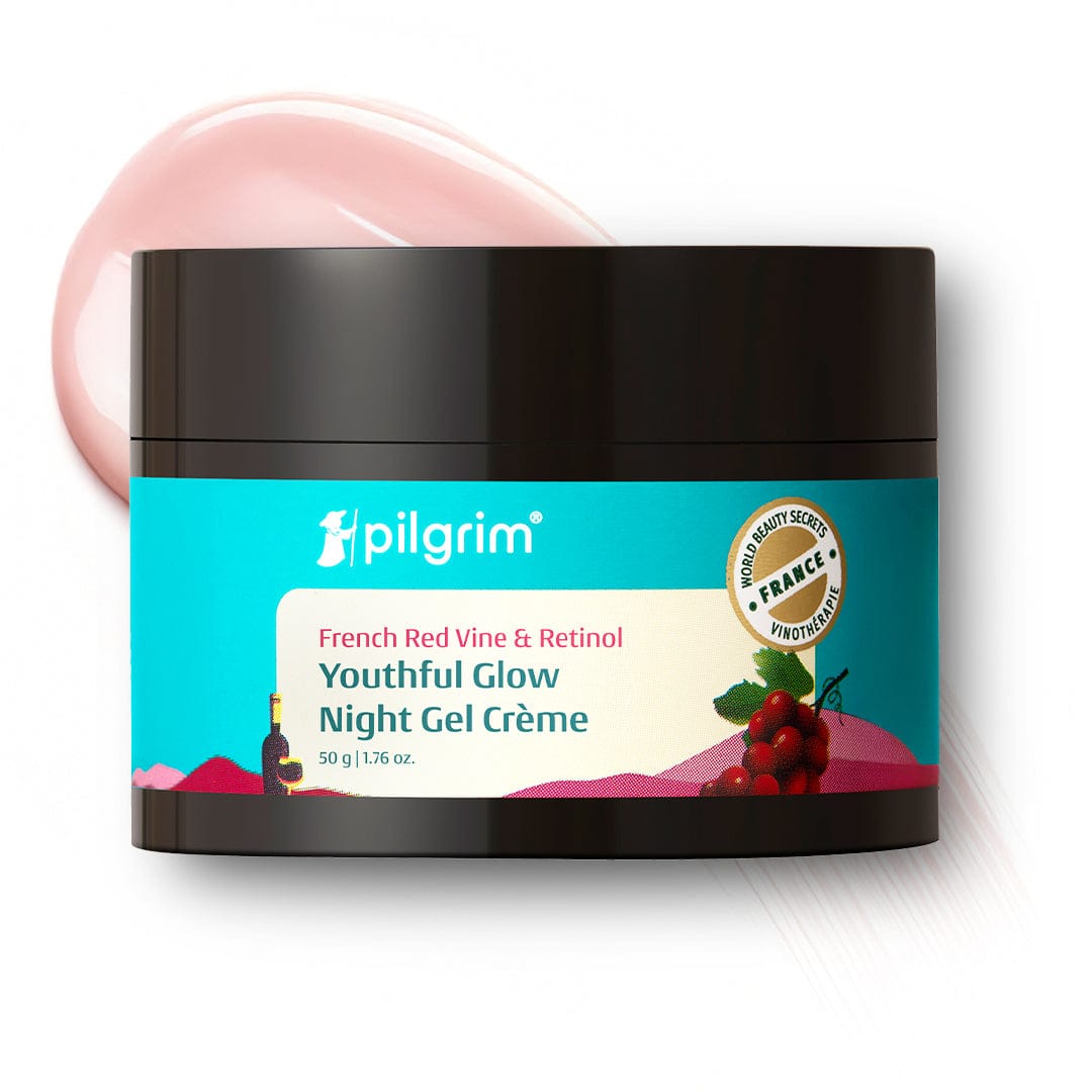 PILGRIM FRENCH RED VINE & RETINOL YOUTHFUL GLOW NIGHT GEL CREAM 50 GM