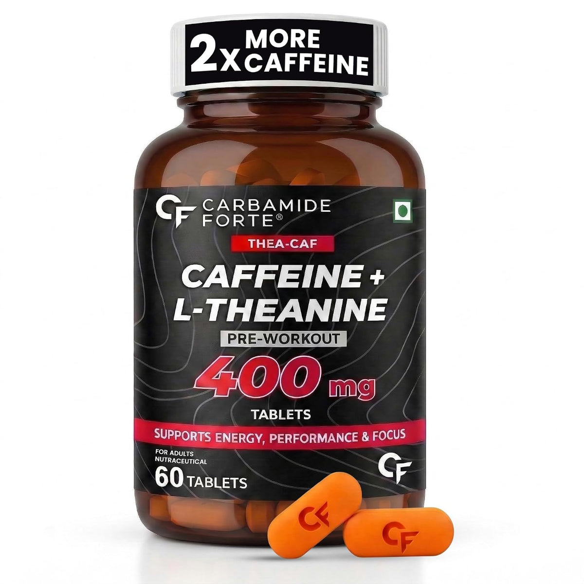 CARBAMIDE FORTE CAFFEIN L-THEANINE 400 MG 60 TABLETS