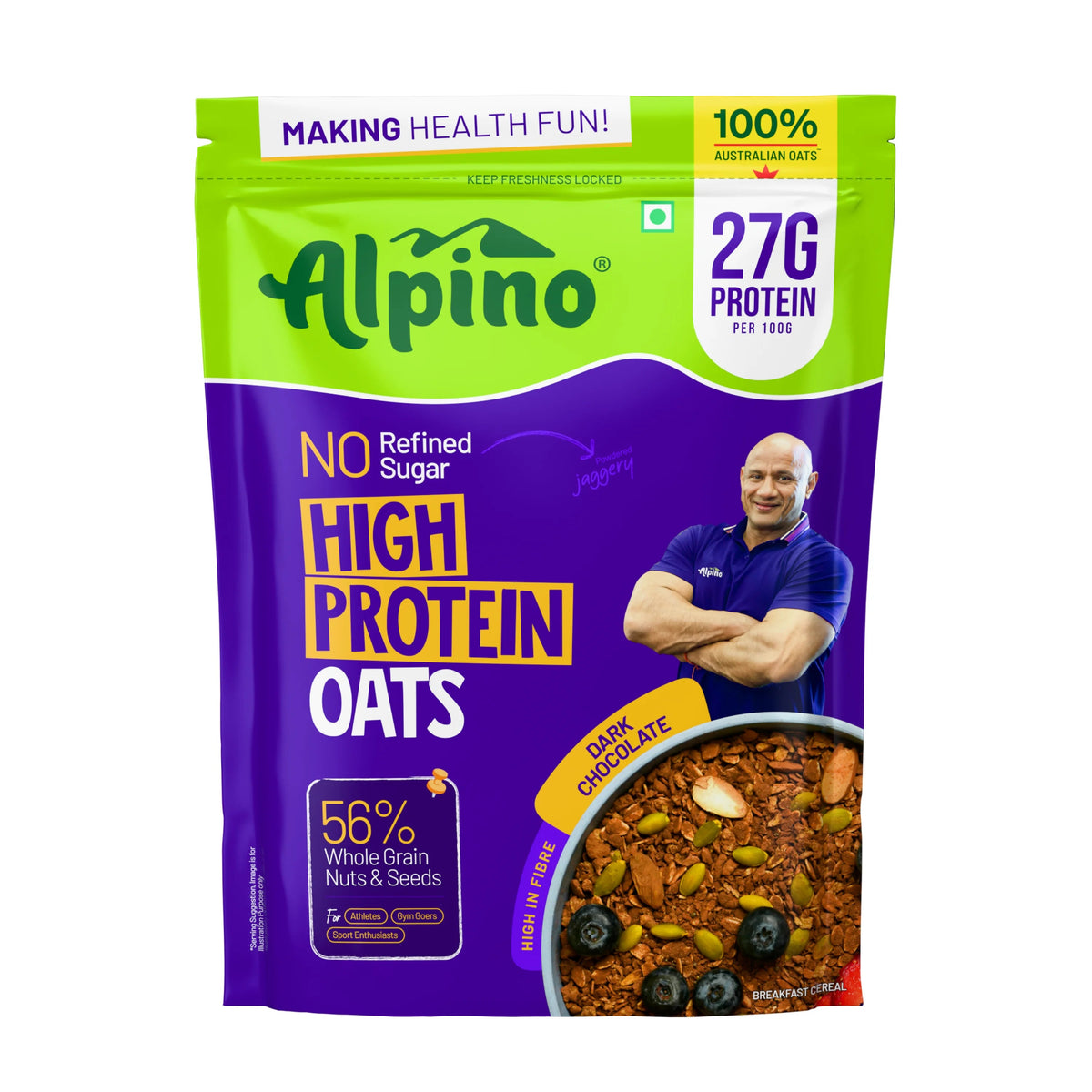 ALPINO HIGH PROTEIN OATS 1 KG DARK CHOCOLATE