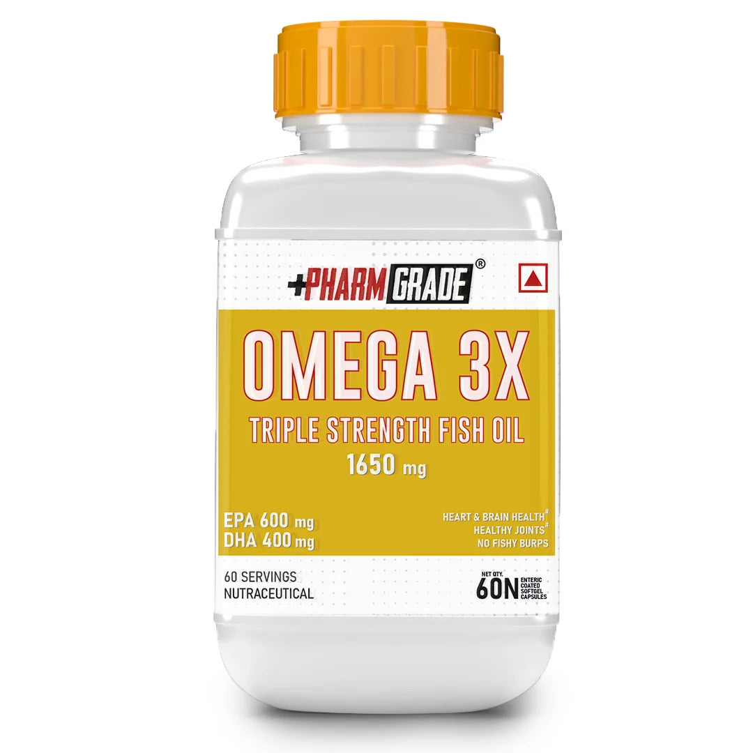 Pharmgrade Omega 3x Fish Oil 1650 Mg 60 Capsules - front