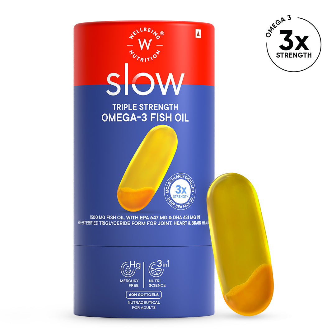 WELLBEING NUTRITION SLOW TRIPLE STRENGHT OMEGA-3 FISH OIL 60 SOFTGELS