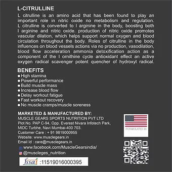 Muscle Gears L-Citrulline Raw 100 Gm