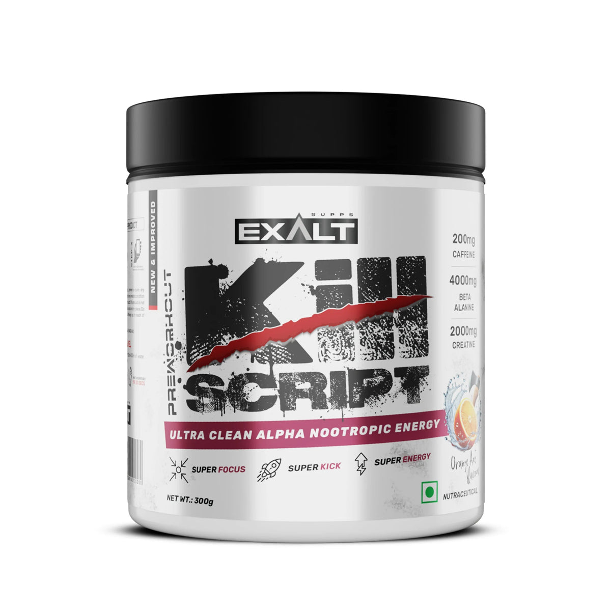 EXALT KILL SCRIPT PRE-WORKOUT 300 GM ORANGE AXE