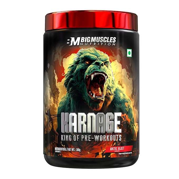 Bigmuscles Karnage King Of Pre-Workouts 300 Gm Arctic Blast - front