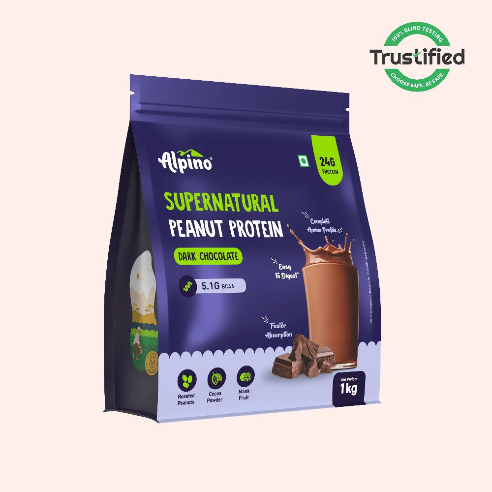 ALPINO SUPER NATURAL PEANUT PROTEIN 1 KG DARK CHOCOLATE