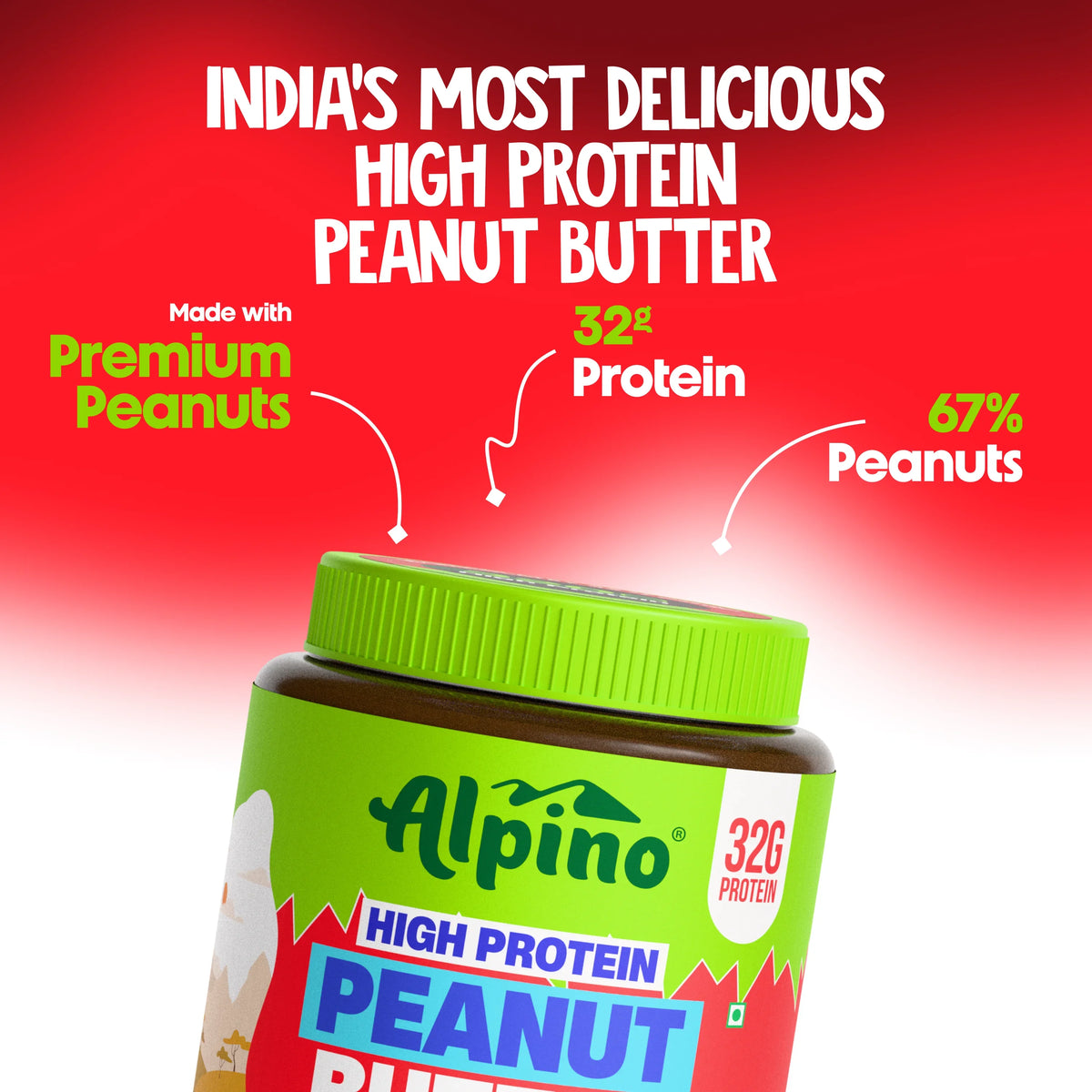 Alpino High Protein Peanut Butter 1 Kg Dark Chocolate Crisp