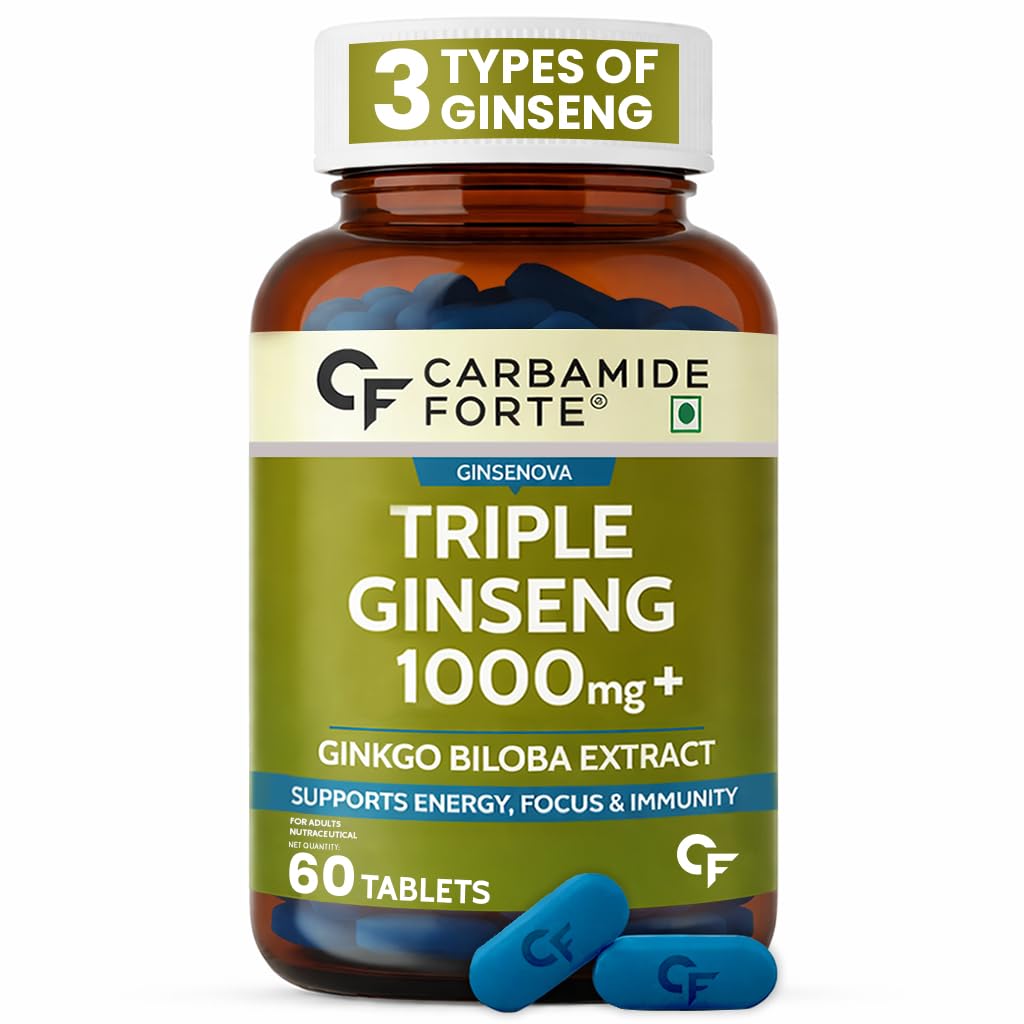 CARBAMIDE FORTE GINSENVA TRIPLE GINSENG 1000 MG + GINKGO BILOBA EXTRACT 60 TABLETS