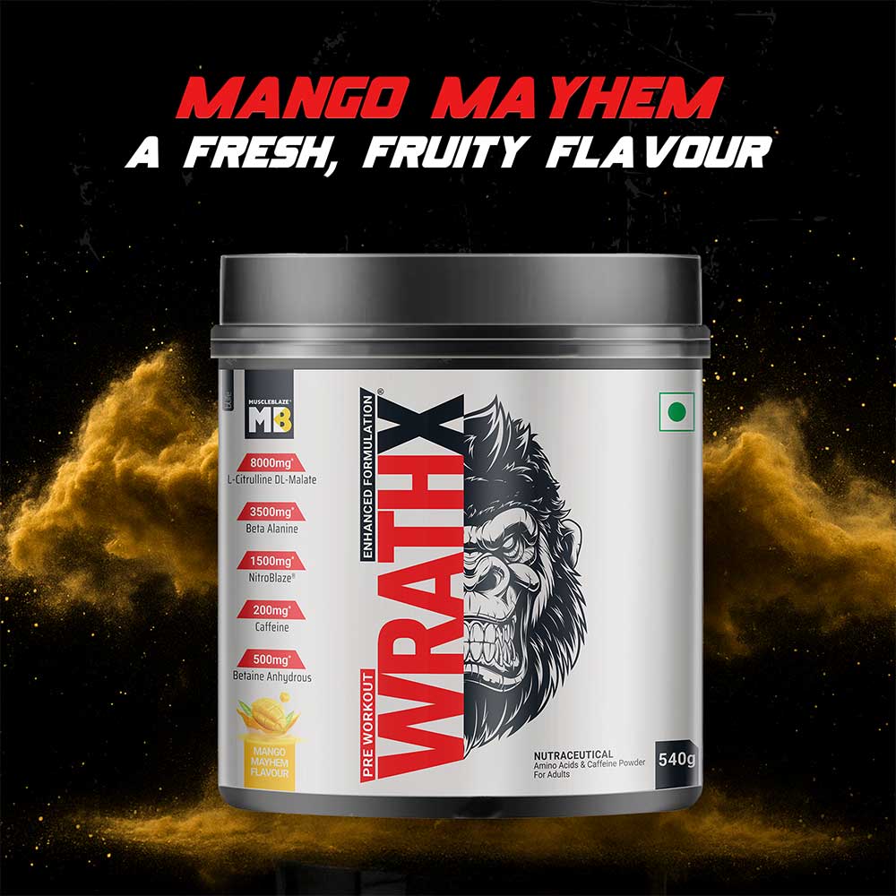 Muscleblaze Wrathx Pre-Workout 540 Gm Mango Mayhem