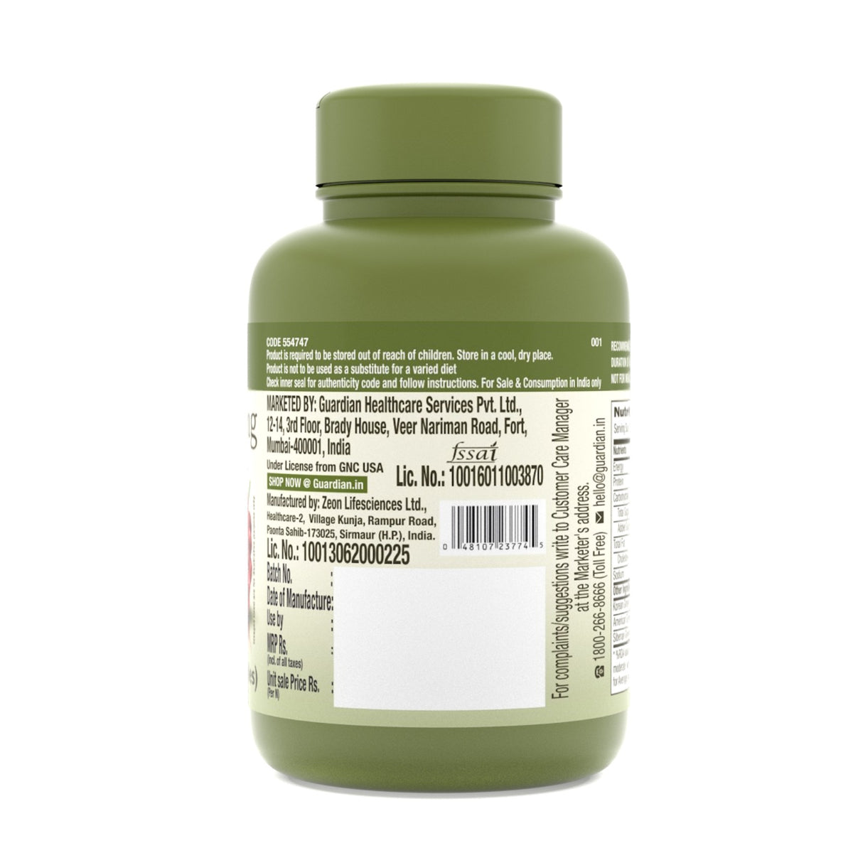 GNC Herbal Plus Triple Ginseng Root 60 Capsules