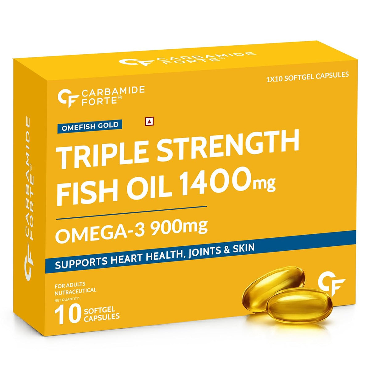 CARBAMIDE FORTE OMEFISH GOLD TRIPLE STRENGTH FISH OIL 1400 MG 10 SOFTGELS