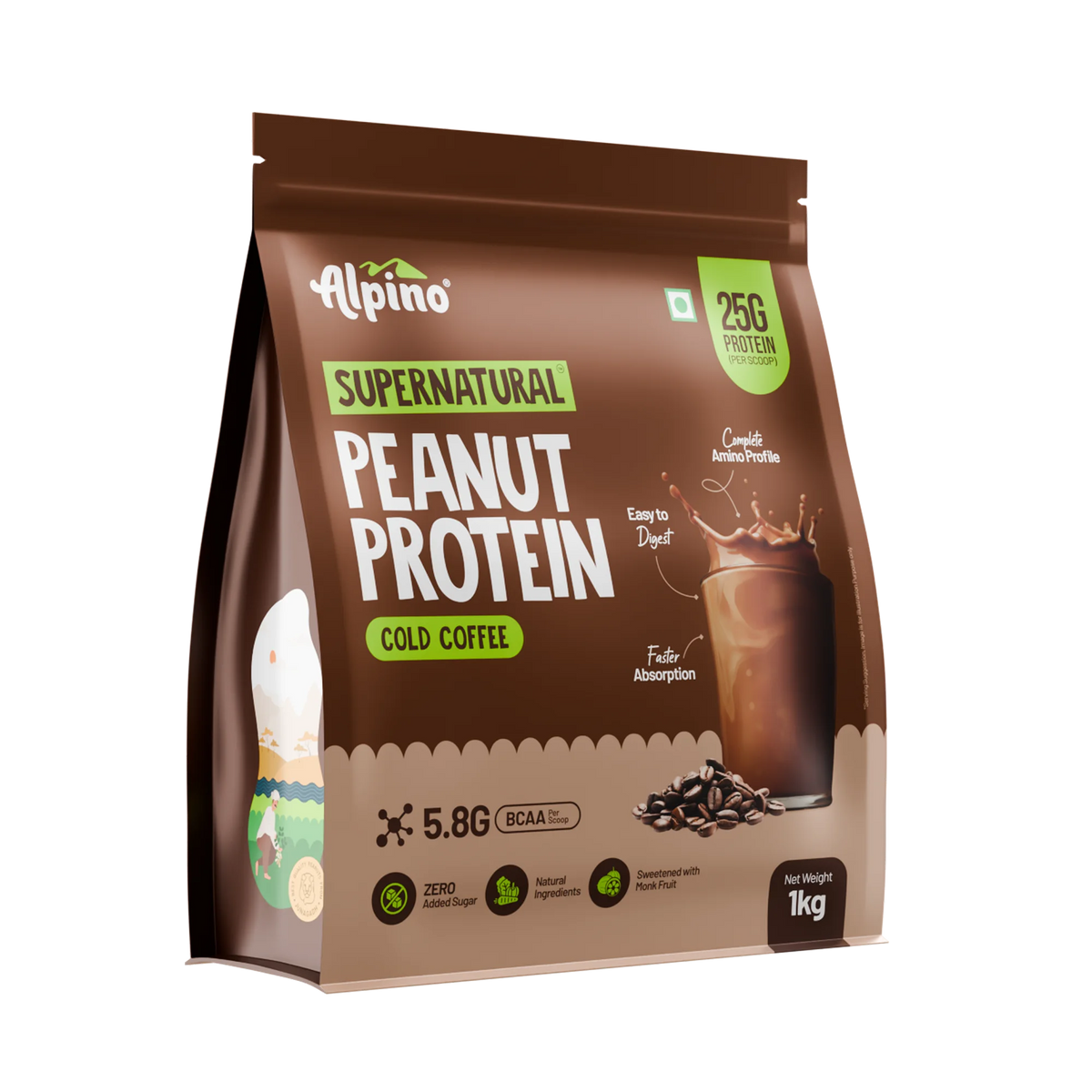 ALPINO SUPER NATURAL PEANUT PROTEIN 1 KG COLD COFFEE
