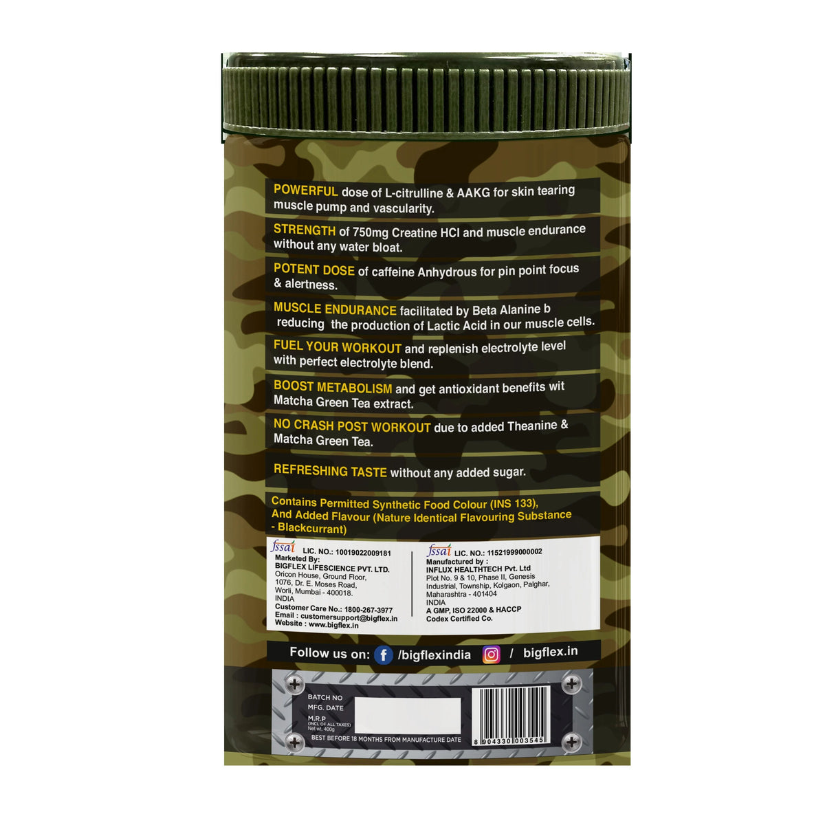 Big Flex Legendary Series Nuke Explosuve Pre-Workout 400 Gm Black Current