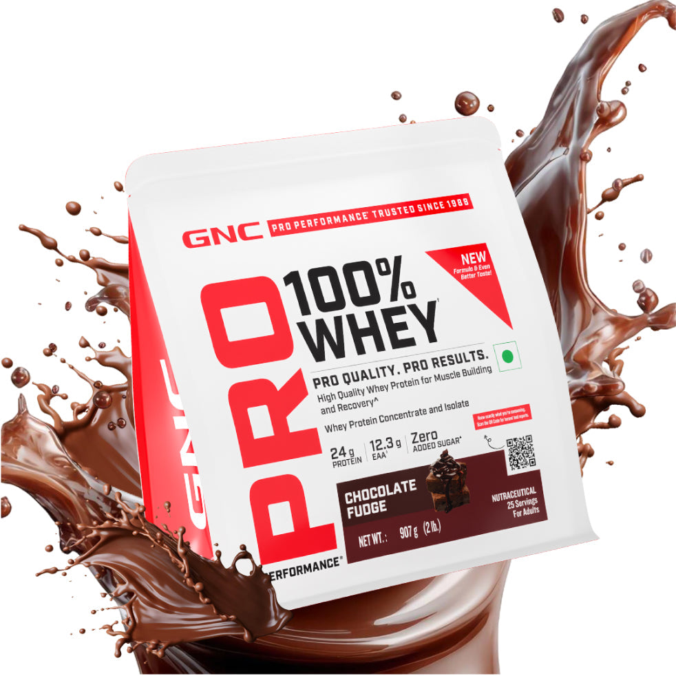 GNC PRO PERFORMANCE 100% WHEY 907 GM CHOCOLATE FUDGE