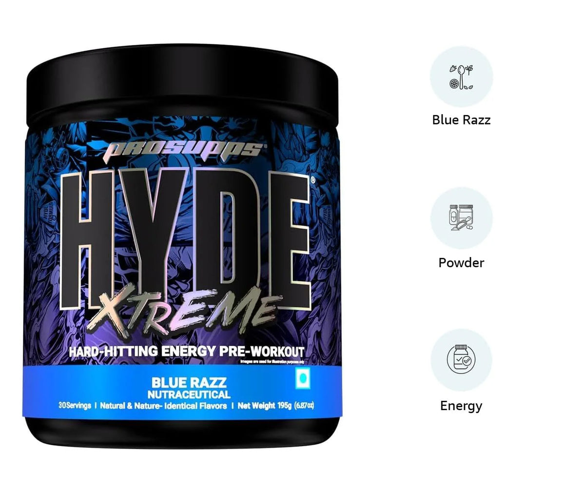 Prosupps Hyde Xtreme 195 Gm Blue Razz