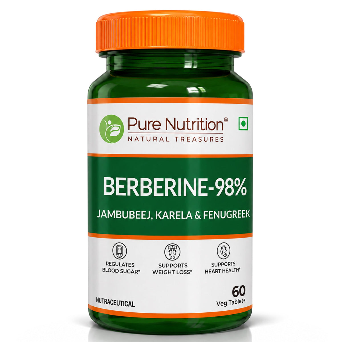 PURE NUTRITION BERBERINE-98% 60 VEG TABLETS