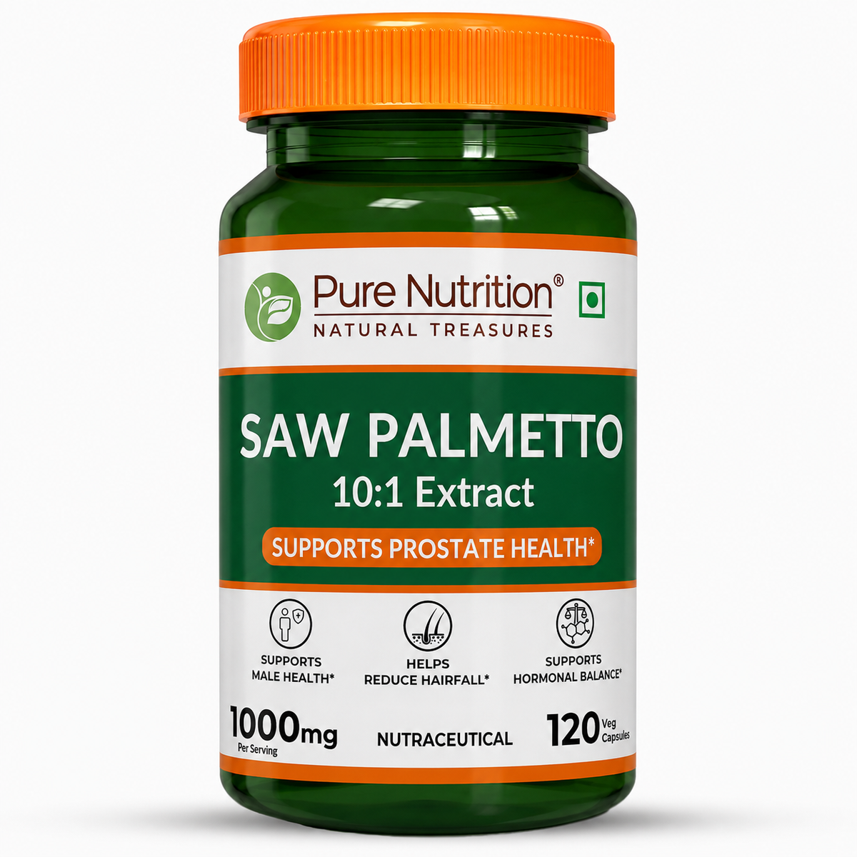 PURE NUTRITION SAW PALMETTO 10:1 EXTRACT 1000 MG 120 VEG CAPSULES
