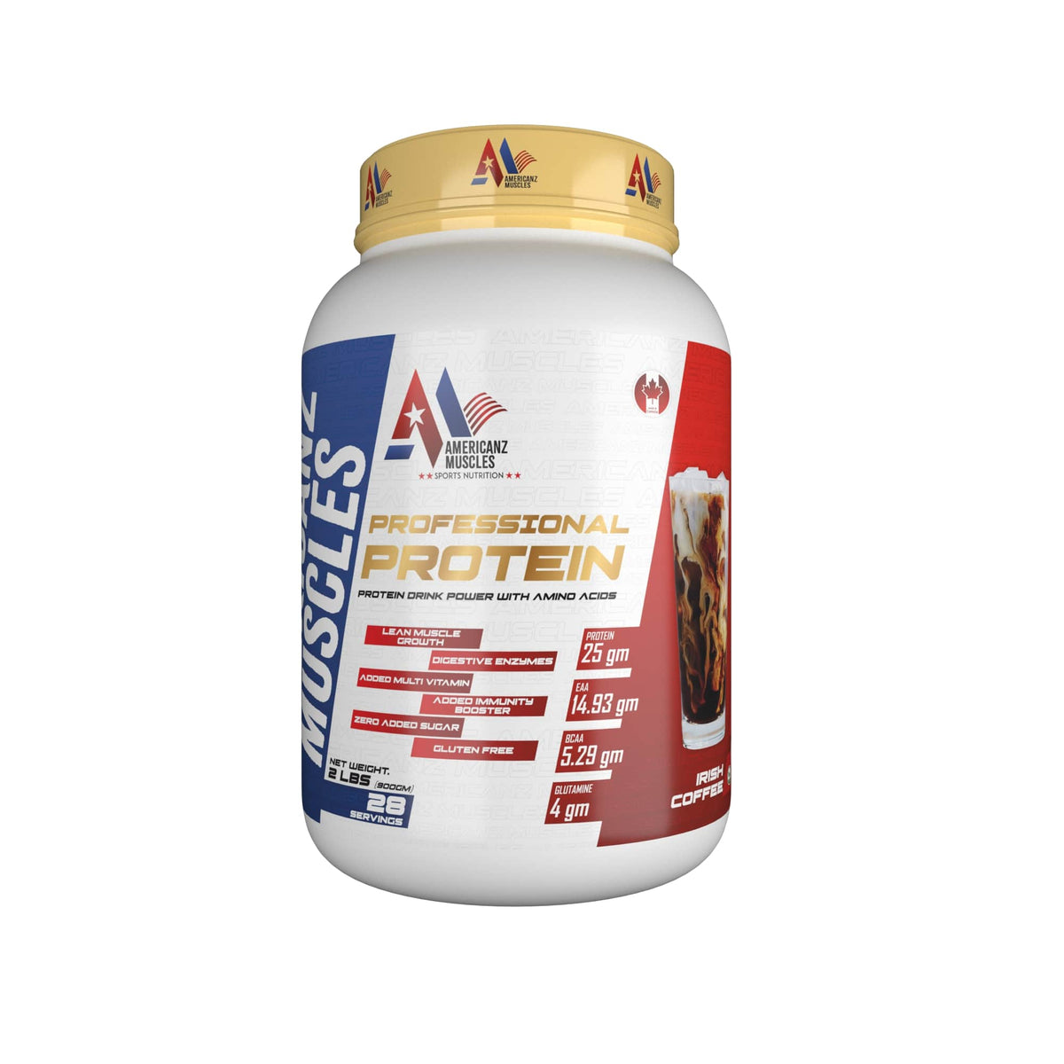 Americanz Muscles Professional Protein 900 Gm Irish Coffee - front