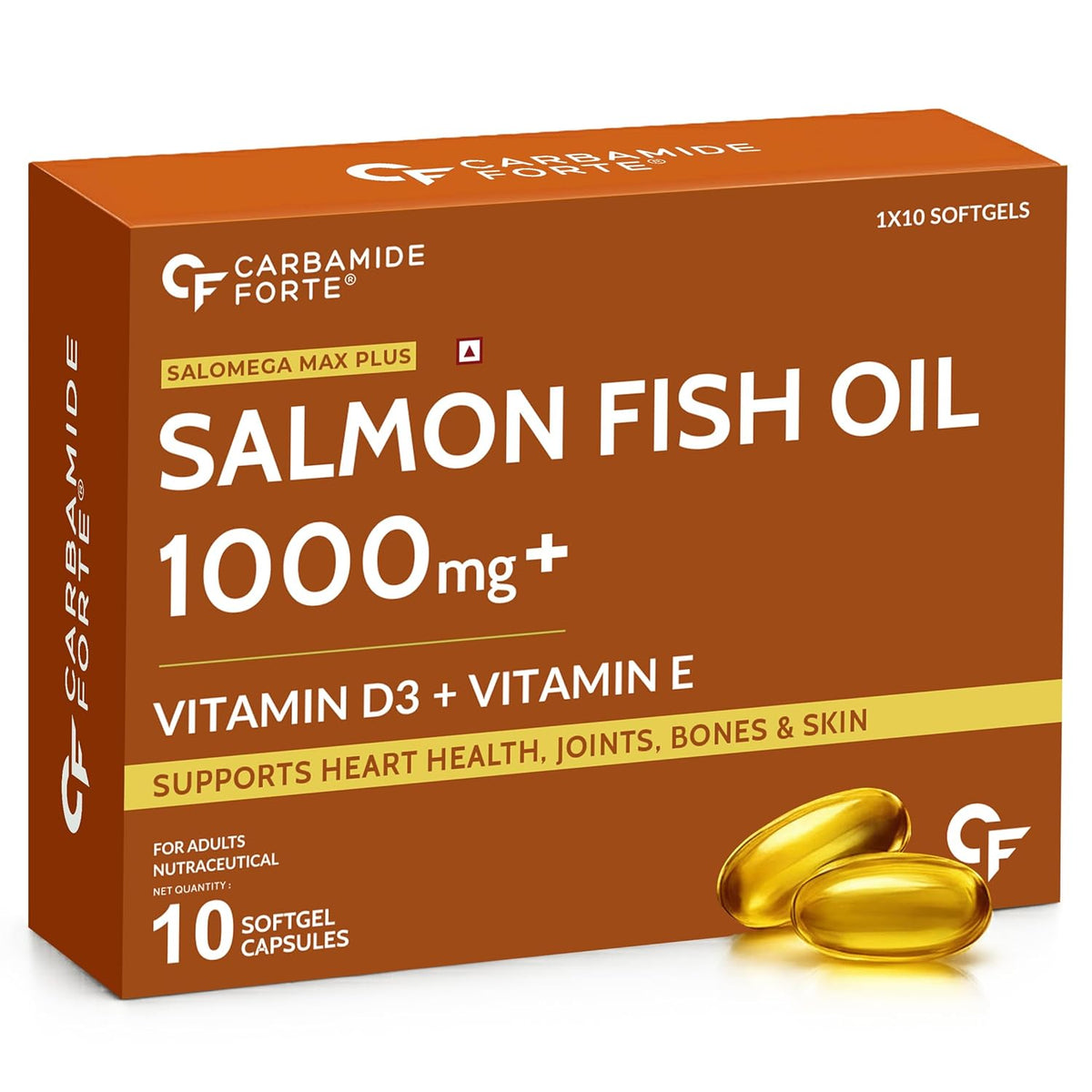CARBAMIDE FORTE SALOMEGA MAX PLUS SALMON FISH OIL 1000 MG 10 SOFTGELS