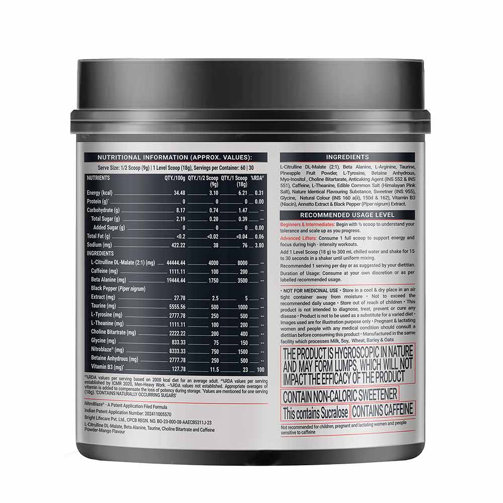 Muscleblaze Wrathx Pre-Workout 540 Gm Mango Mayhem