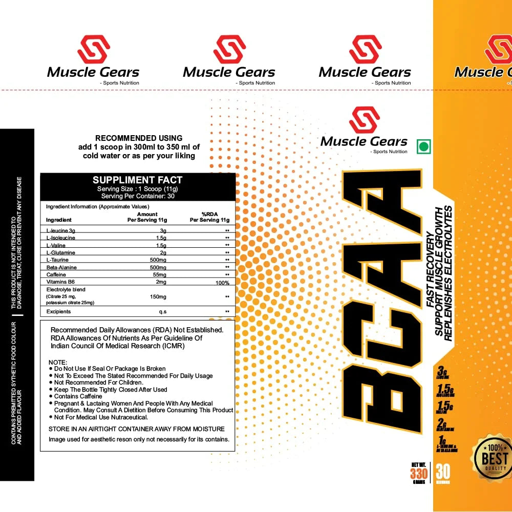 Muscle Gears Bcaa 330 Gm Orange