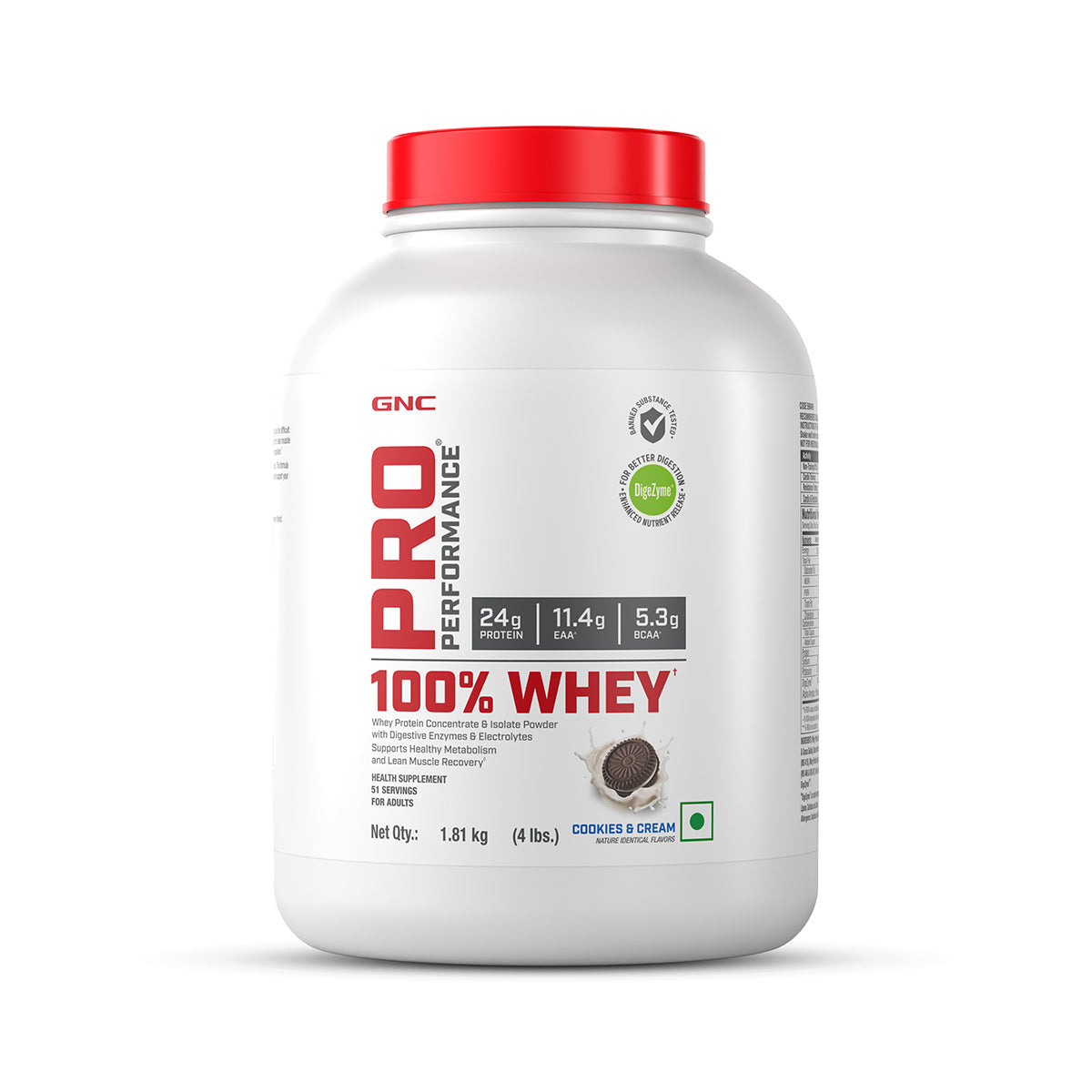 GNC PRO PERFORMANCE 100% WHEY 1.81 KG COOKIES & CREAM