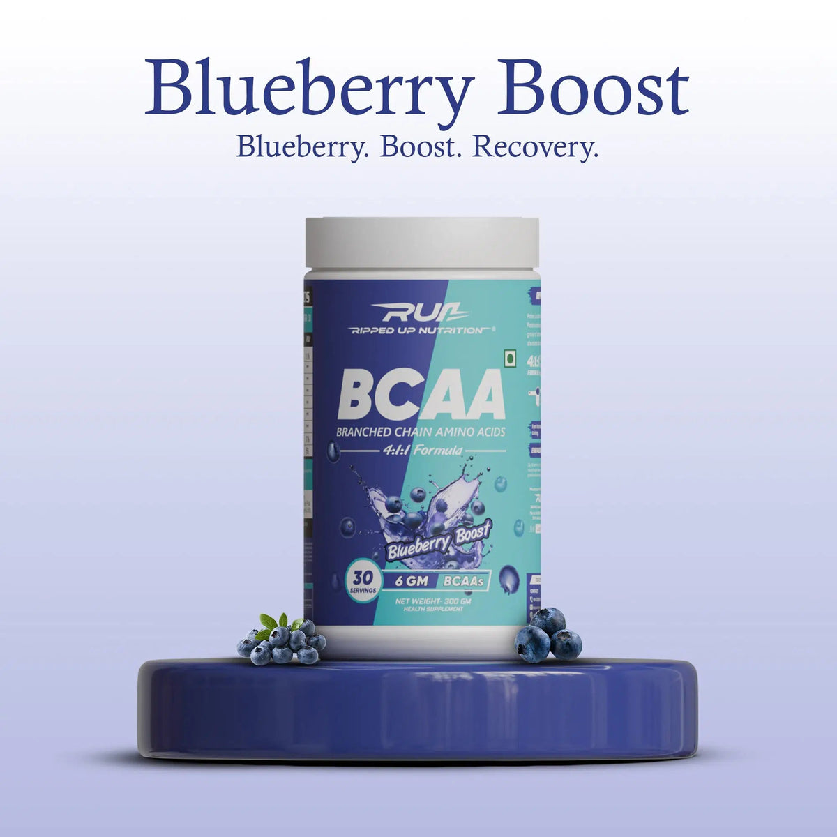RIPPED UP NUTRITION BCAA 300 GM BLUEBERRY BOOST