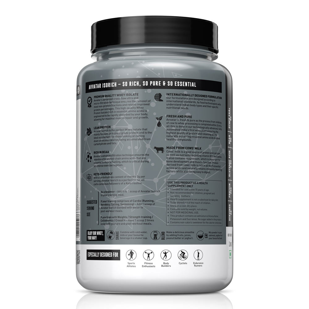 Avvatar Isorich 1 Kg Chocolate Hazelnut - Back