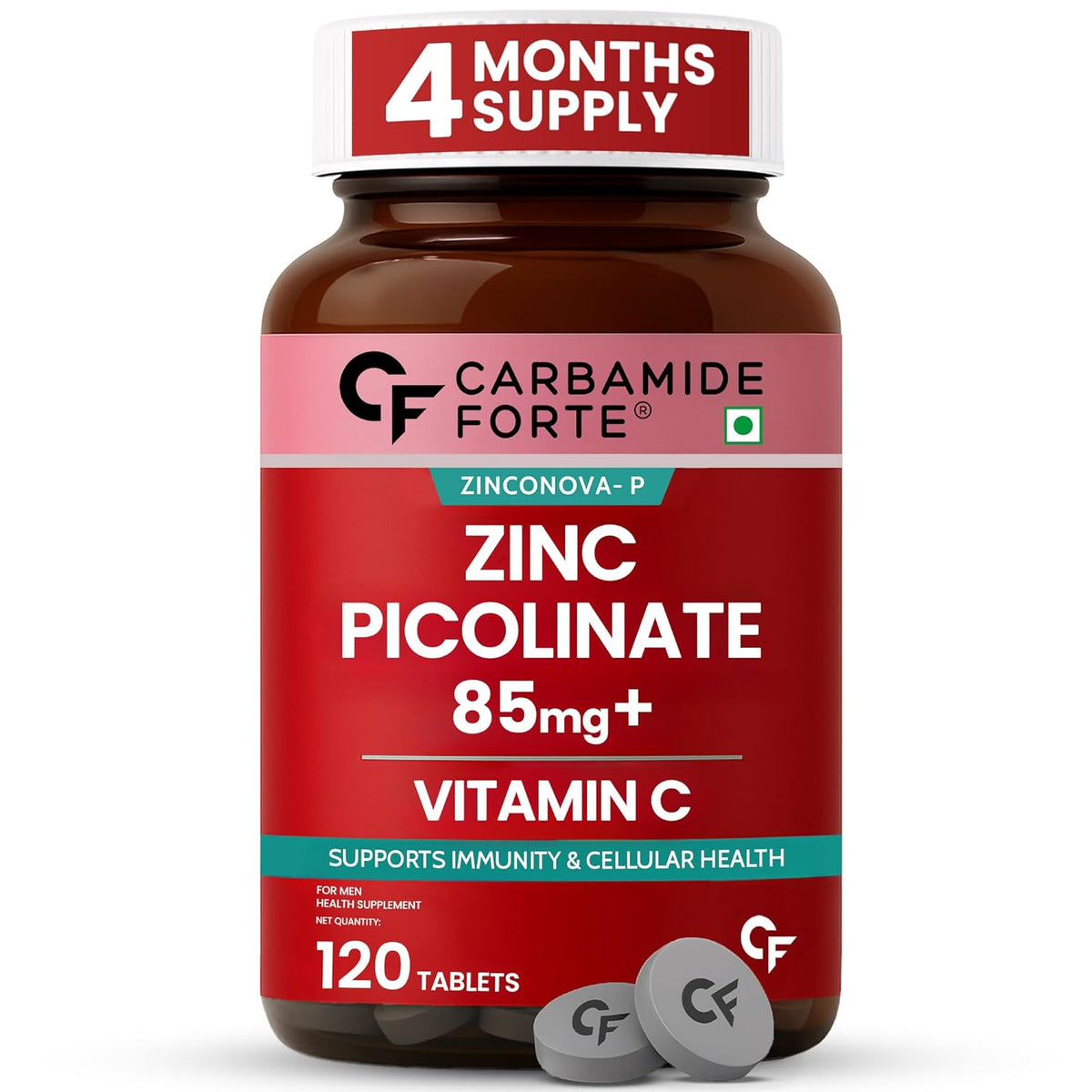 CARBAMIDE FORTE ZINC PICOLINATE 85 MG VITAMIN C 120 TABLETS