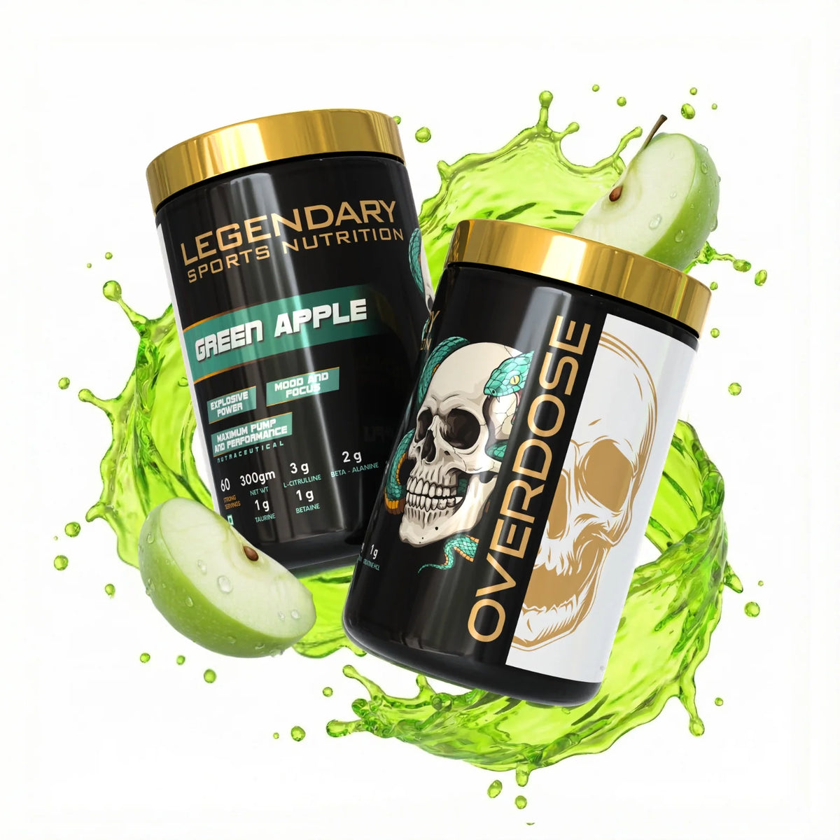 Legendary Sports Nutrition Overdose Pre-Workout 300 Gm Green Apple