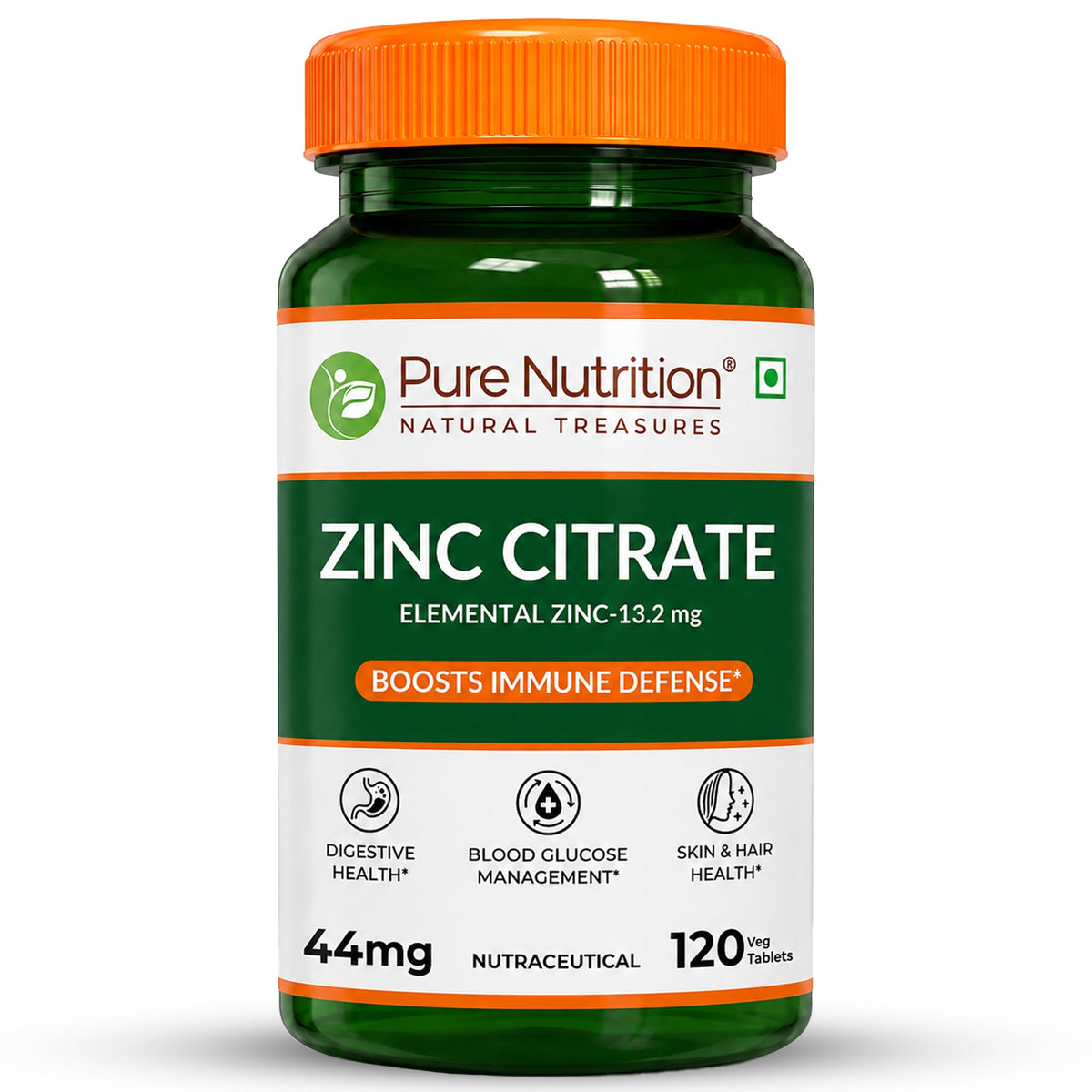 PURE NUTRITION ZINC CITRATE 44 MG 120 VEG TABLETS