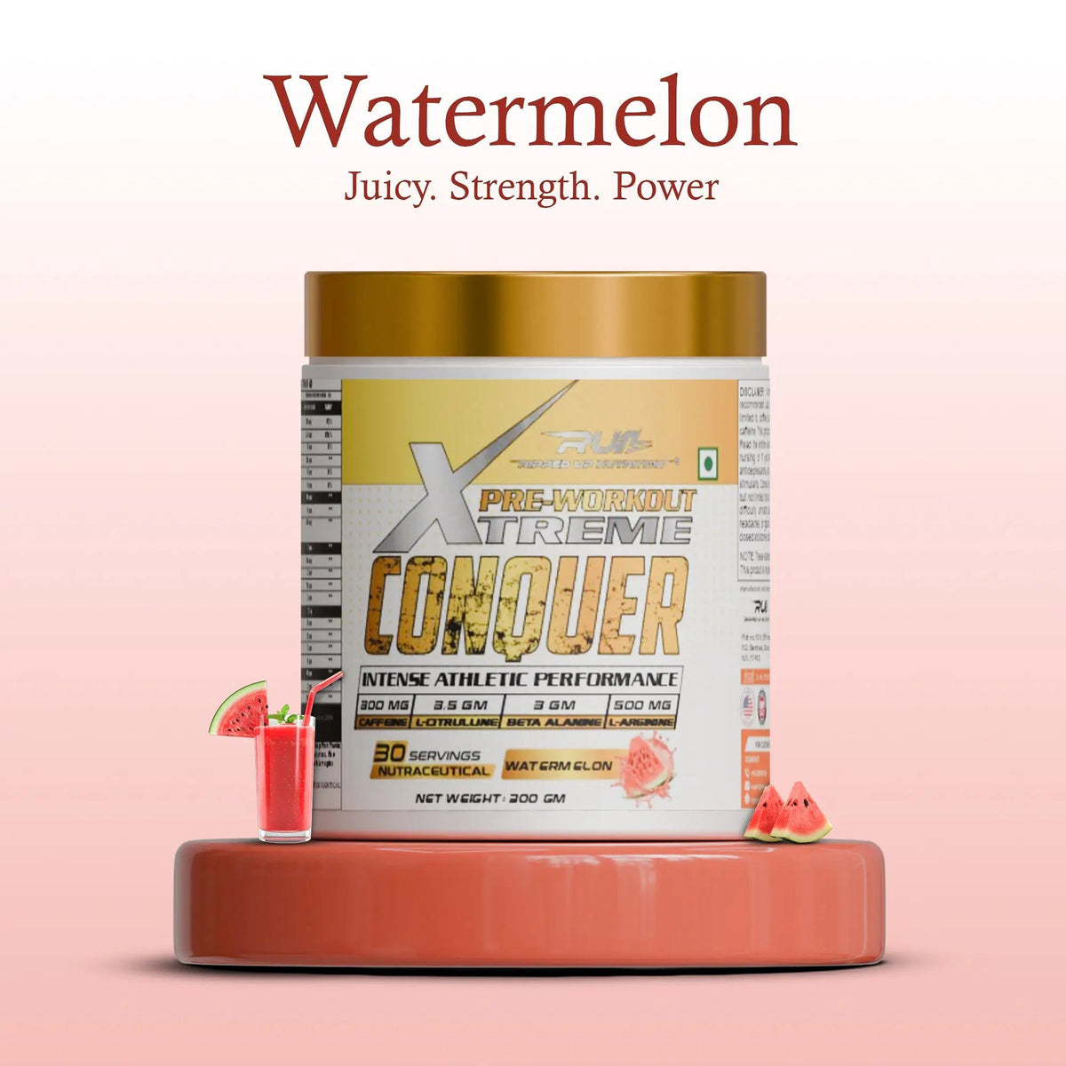 RIPPED UP NUTRITION PRE-WORKOUT XTREME CONQUER 300 GM WATERMELON