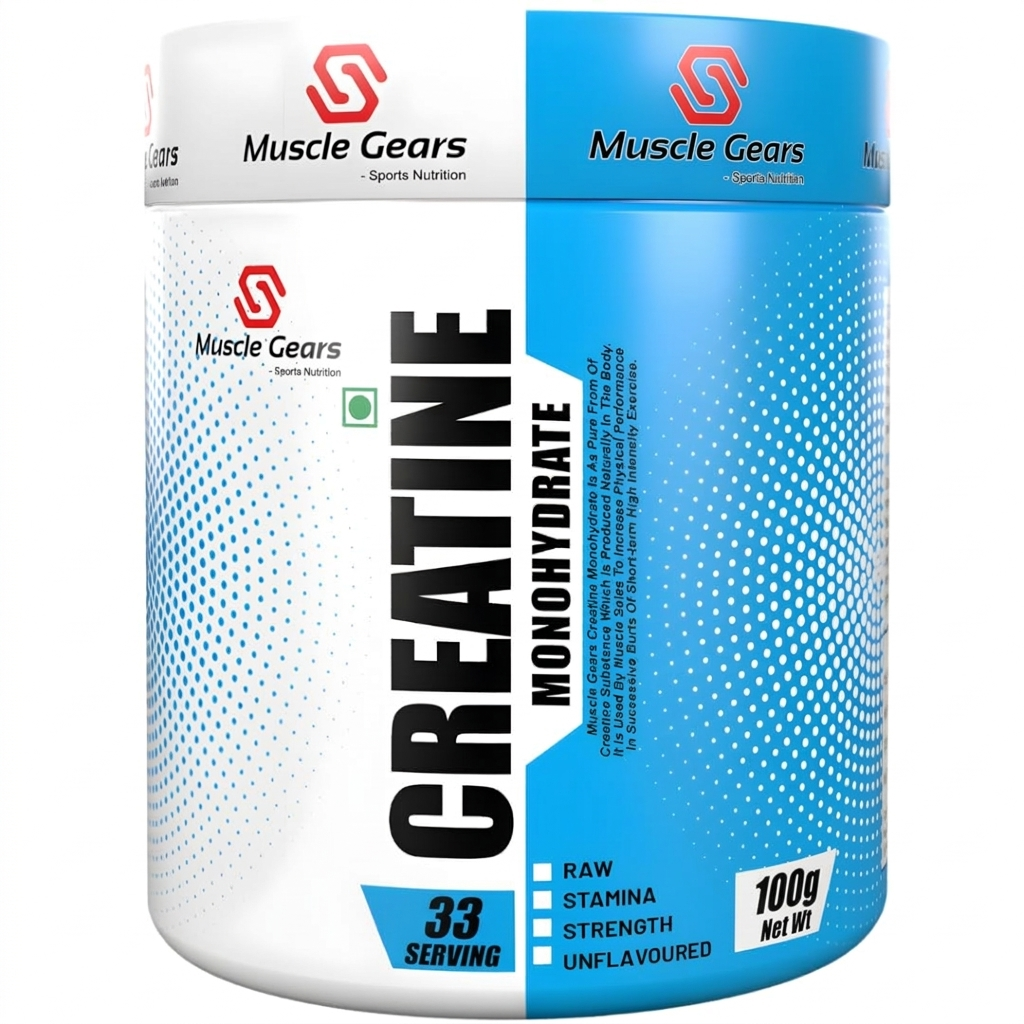 MUSCLE GEARS CREATINE MONOHYDRATE 100 GM UNFLAVOURED