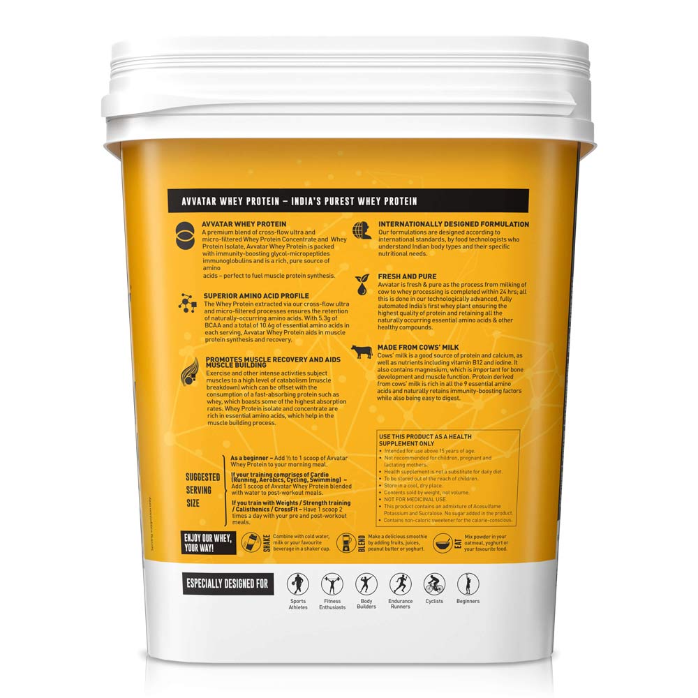 Avvatar Whey Protein 4 Kg Belgian Chocolate - Back