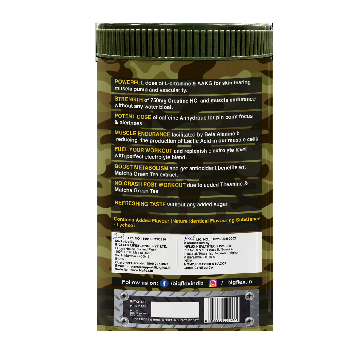 Big Flex Legendary Series Nuke Explosuve Pre-Workout 400 Gm Lychee