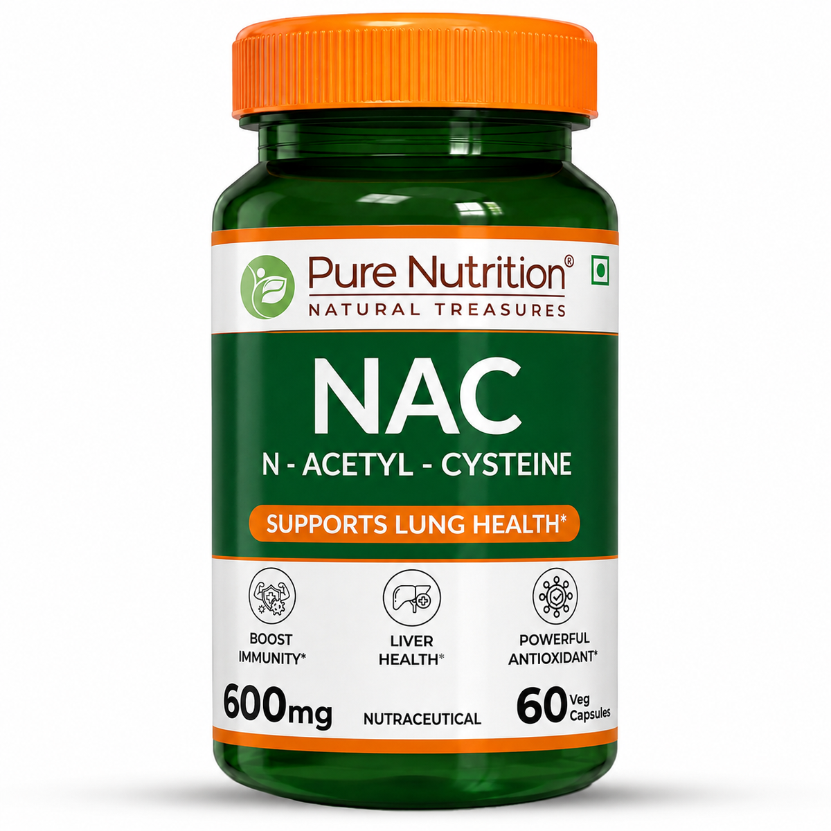 PURE NUTRITION NAC 600 MG 60 VEG CAPSULES