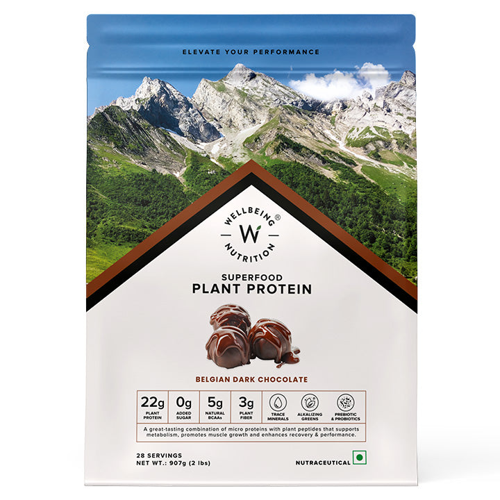 WELLBEING NUTRITION PLANT PROTEIN 907 GM BELGIAN DARK CHOCOLATE