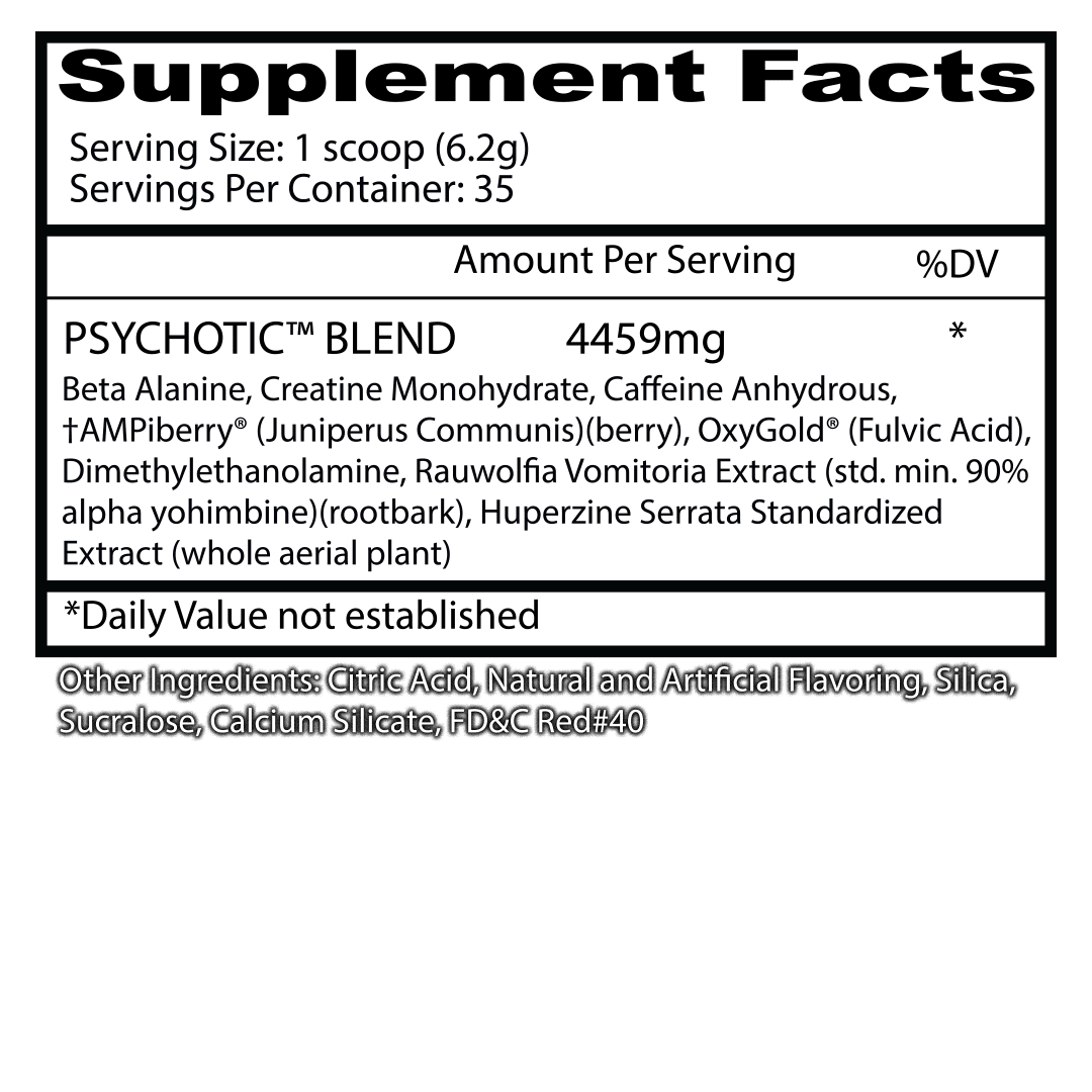 Insane Labz Psychotic Pre-Workout 212 Gm Cotton Candy