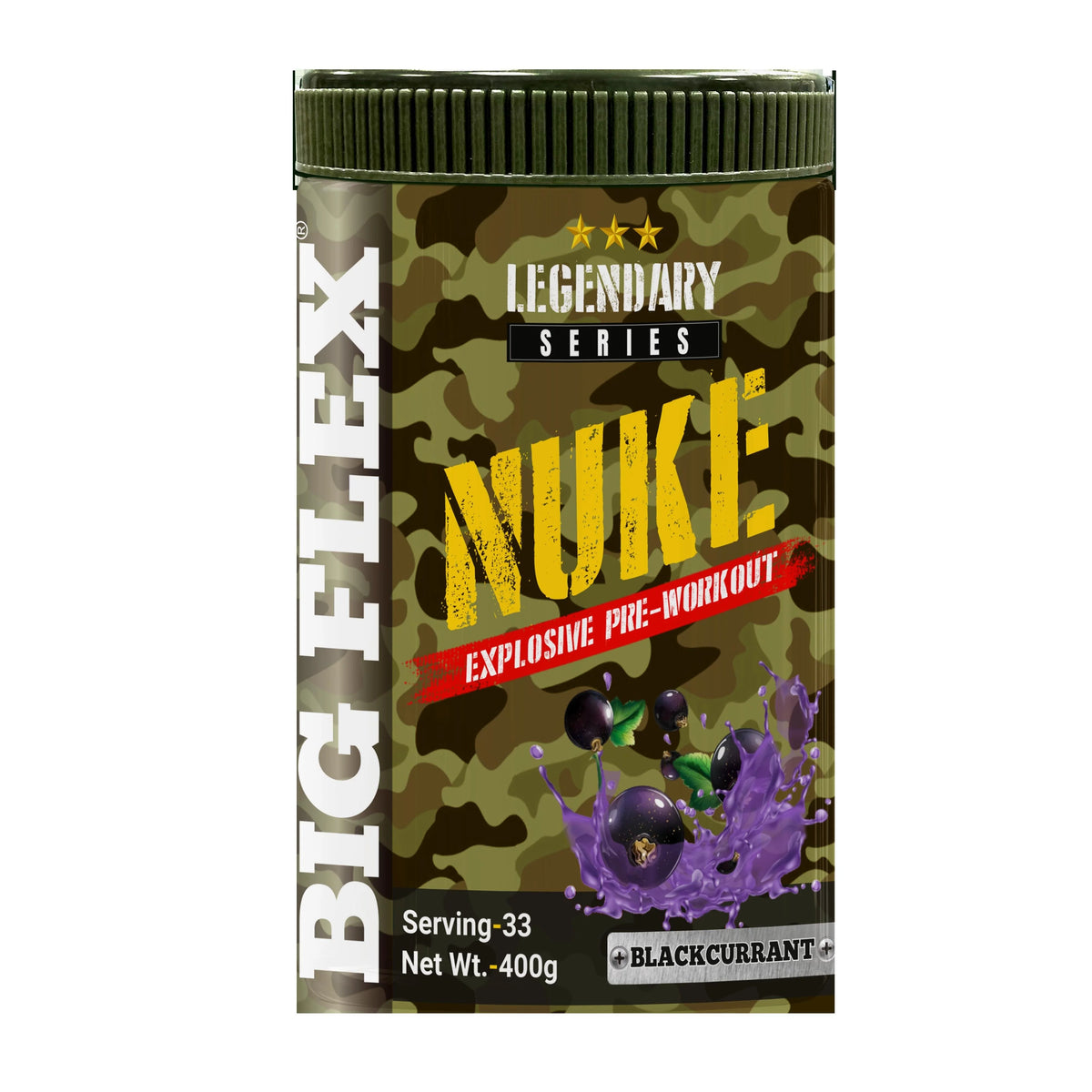 Big Flex Legendary Series Nuke Explosuve Pre-Workout 400 Gm Black Current