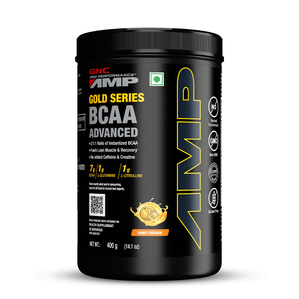 GNC AMP GOLD SERIES BCAA ADVANCED 400 GM 30 SERVINGS TANGY ORANGE