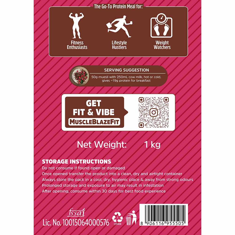 Muscleblaze High Protein Muesli 1 Kg Dark Chocolate & Cranberry