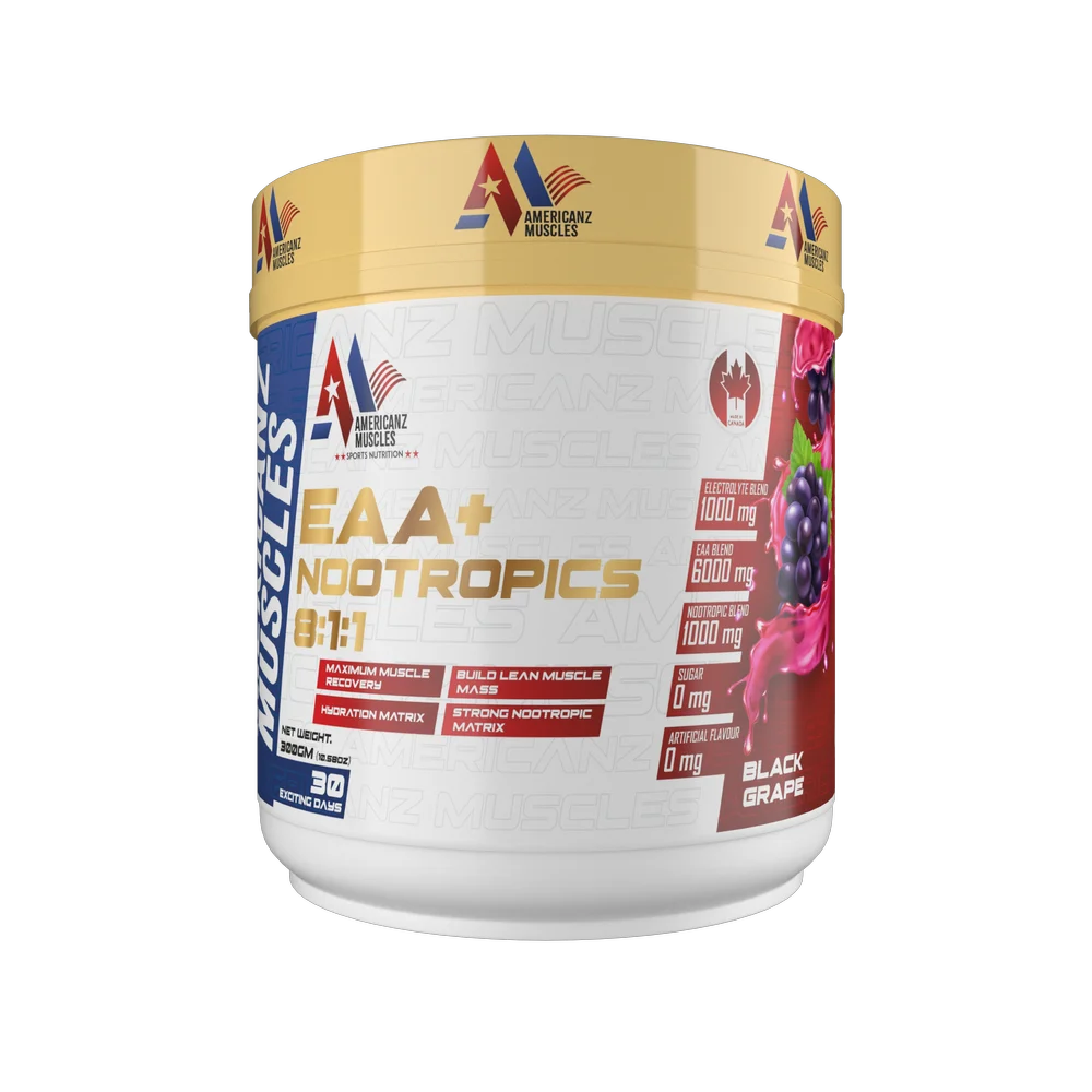 AMERICANZ MUSCLES EAA+NOOTROPICS 8:1:1 300 GM BLACK GRAPE
