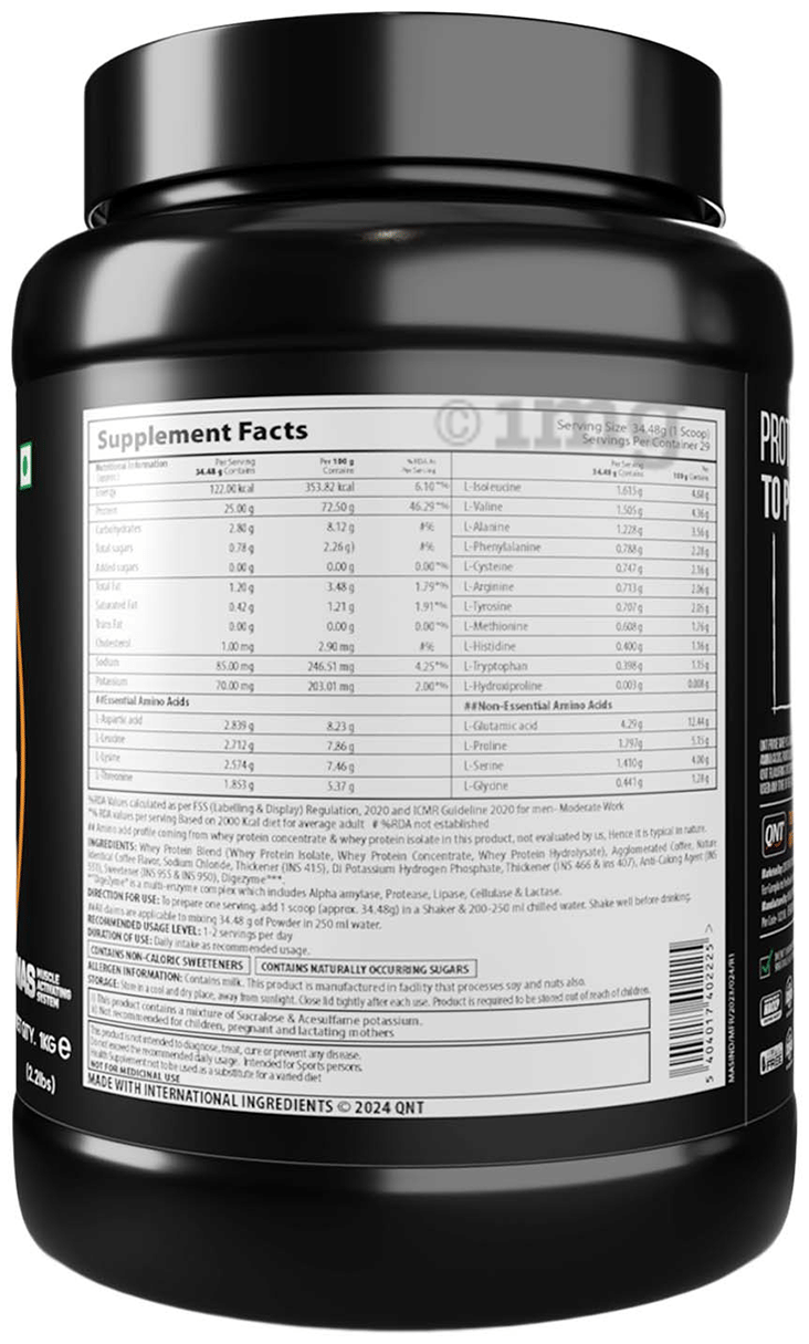 Qnt Prime Whey 1 Kg Coffee