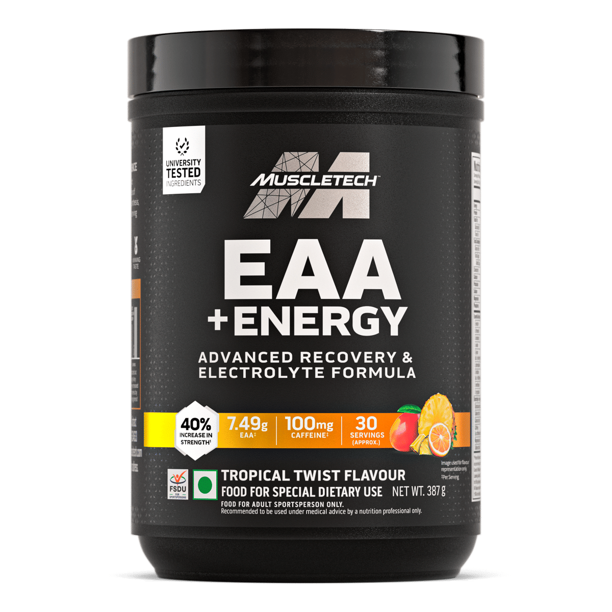 Muscletech EAA+Energy 387 Gm Tropical Twist - front