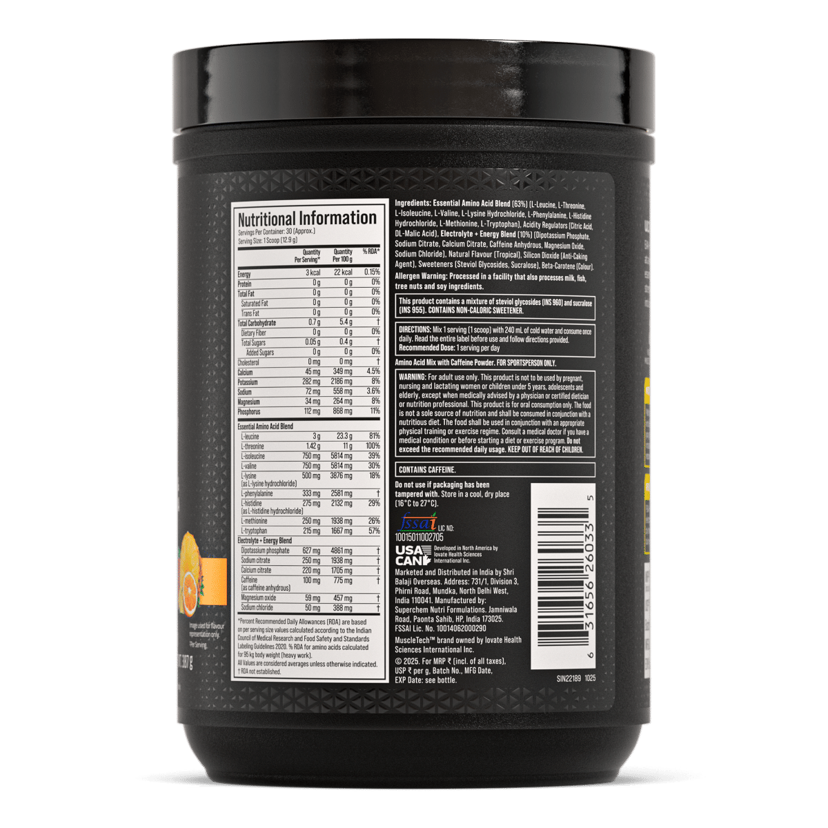 Muscletech EAA+Energy 387 Gm Tropical Twist