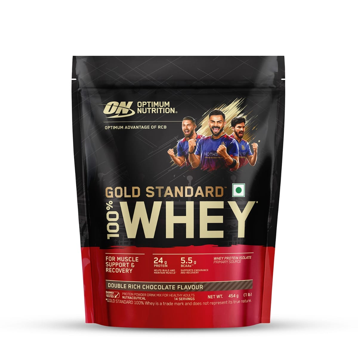 Optimum Nutrition Gold Standard 100% Whey 454 Gm Double Rich Chocolate - front