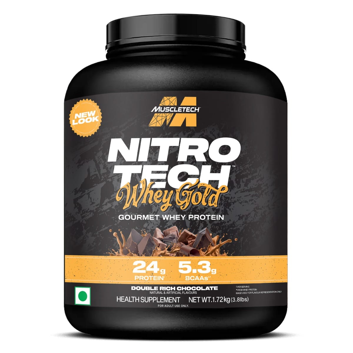 Muscletech Nitrotech Whey Gold 1.72 Kg Double Rich Chocolate - front