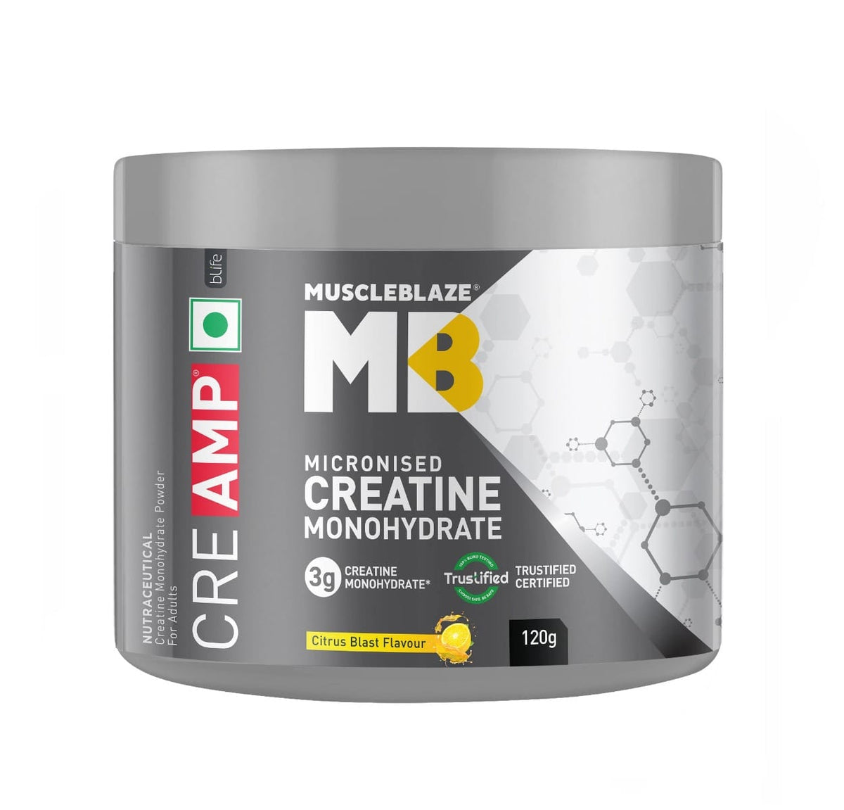 Muscleblaze Creamp Creatine 120 Gm Citrus Blast - front